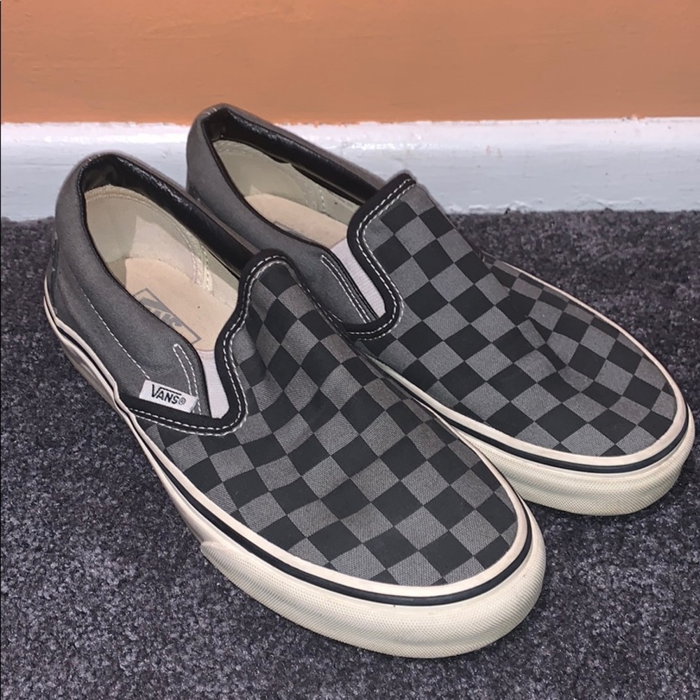 Women’s Checkered Vans Slip ons